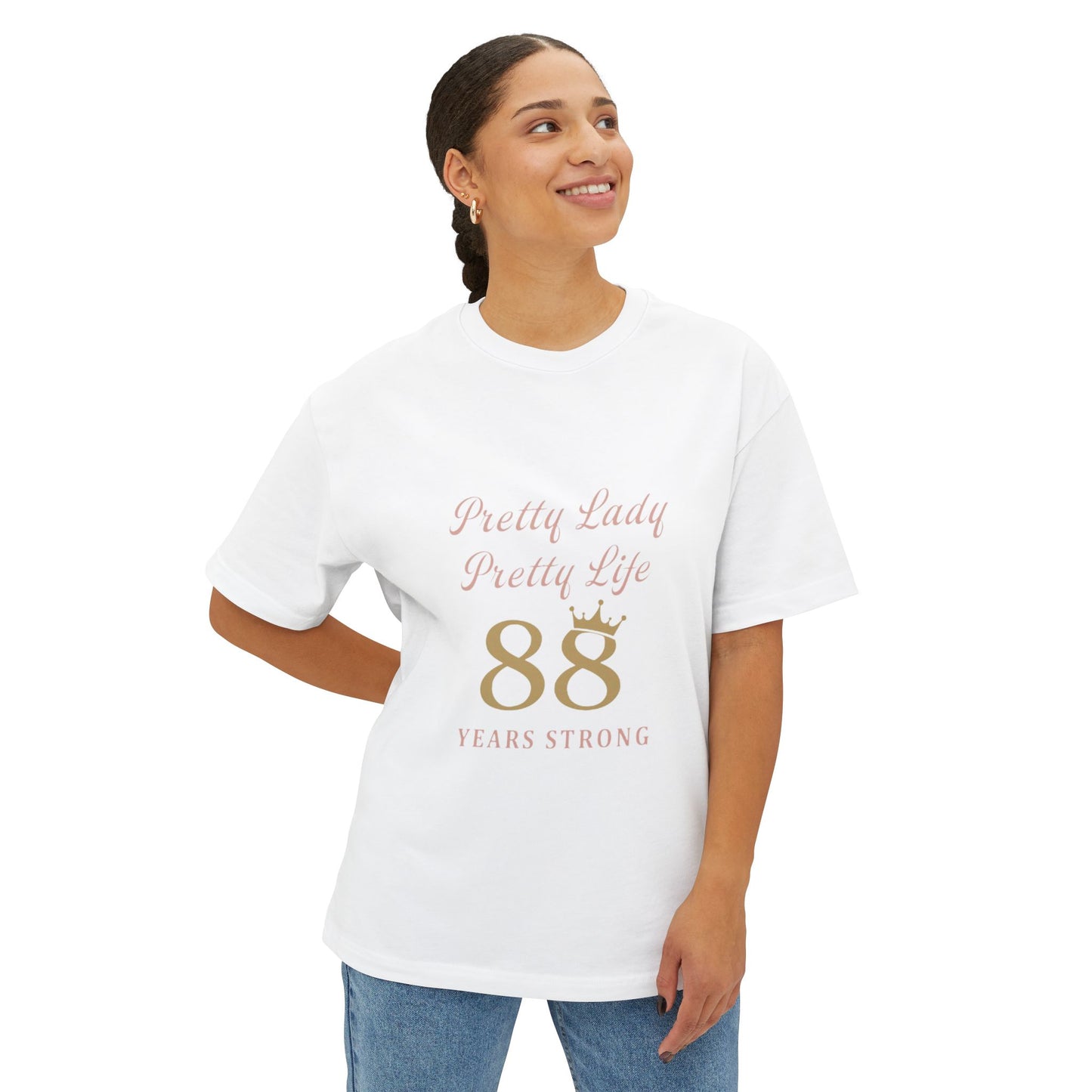 88 Years Strong Oversized Boxy Tee, Birthday Gift, Celebration Shirt, Comfortable Unisex Tee, Age Milestone Apparel