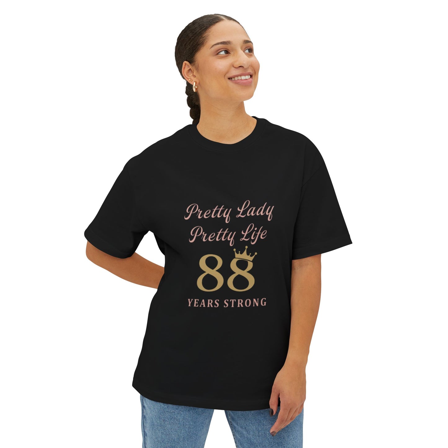88 Years Strong Oversized Boxy Tee, Birthday Gift, Celebration Shirt, Comfortable Unisex Tee, Age Milestone Apparel